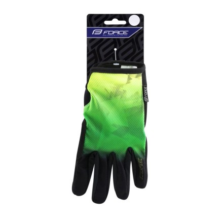 rukavice FORCE MTB CORE letní, fluo-zelené L