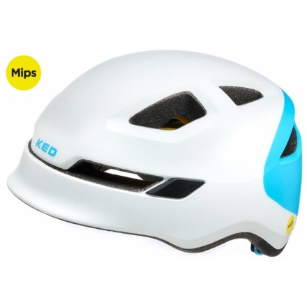 prilba KED Pop Mips S white blue 48-52 cm