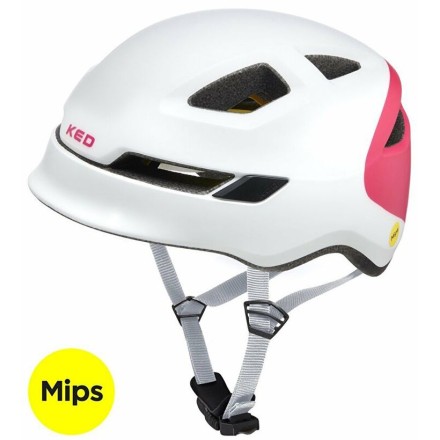 prilba KED Pop Mips M white magenta 52-56 cm