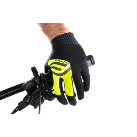 rukavice FORCE MTB POWER, černo-fluo XL