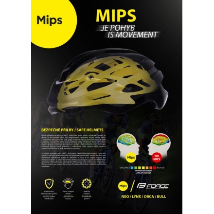 přilba FORCE NEO MIPS, fluo-černá, L-XL