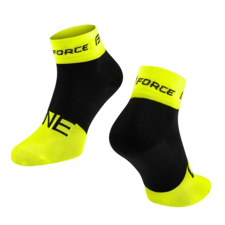 ponožky FORCE ONE, fluo-cerné S-M/36-41