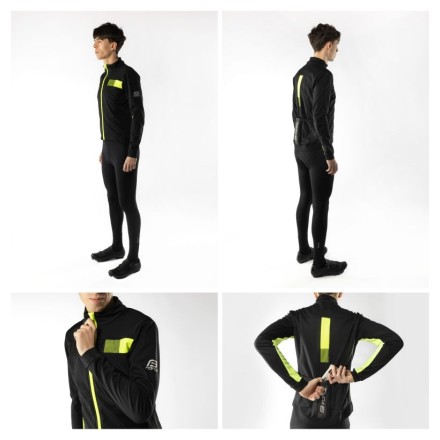 bunda F FROST softshell zimní, černo-fluo M