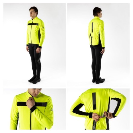 bunda F FROST softshell zimní, fluo-černá L