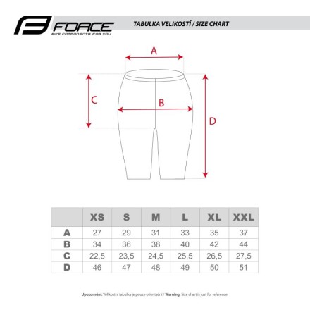 kraťasy FORCE SIMPLE LADY bez vložky, černé L