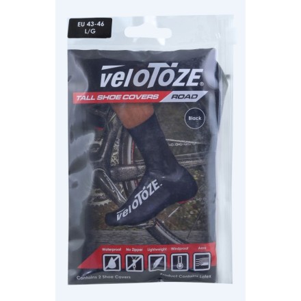 návleky treter VELOTOZE ROAD latex vysoké, černé L