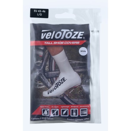 návleky treter VELOTOZE ROAD latex vysoké, bílé L