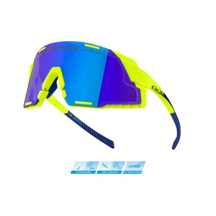 brýle FORCE GRIP fluo, modré revo sklo