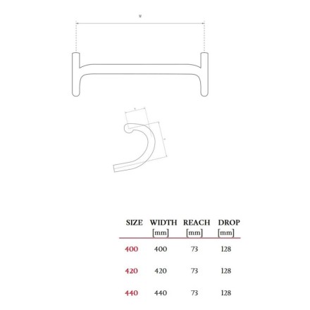 řídítka WILIER BARRA SL - 420 mm - z demontáže