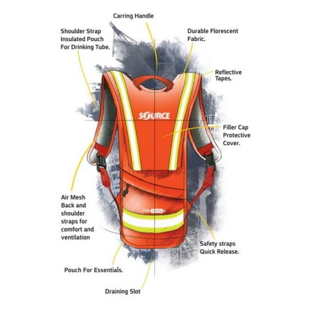 Batoh Source i-Viz Firefly - zárive oranžová, 2L