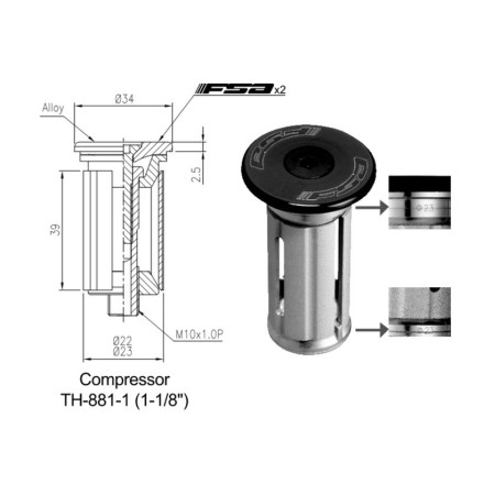 FSA Compressor Pro 1-1/8"