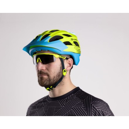 přilba FORCE RAPTOR MTB fluo-modrá L - XL