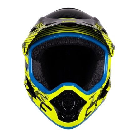 přilba FORCE TIGER downhill, črn-fluo-modrá L - XL