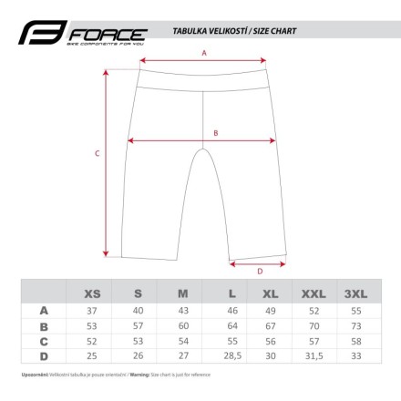 kratasy F BLADE MTB bez vložky,cerné 3XL