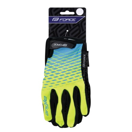 rukavice FORCE MTB ANGLE letní, fluo-modré XXL