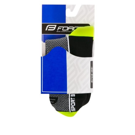 ponožky FORCE SPORT 3, cerno-fluo S-M/36-41